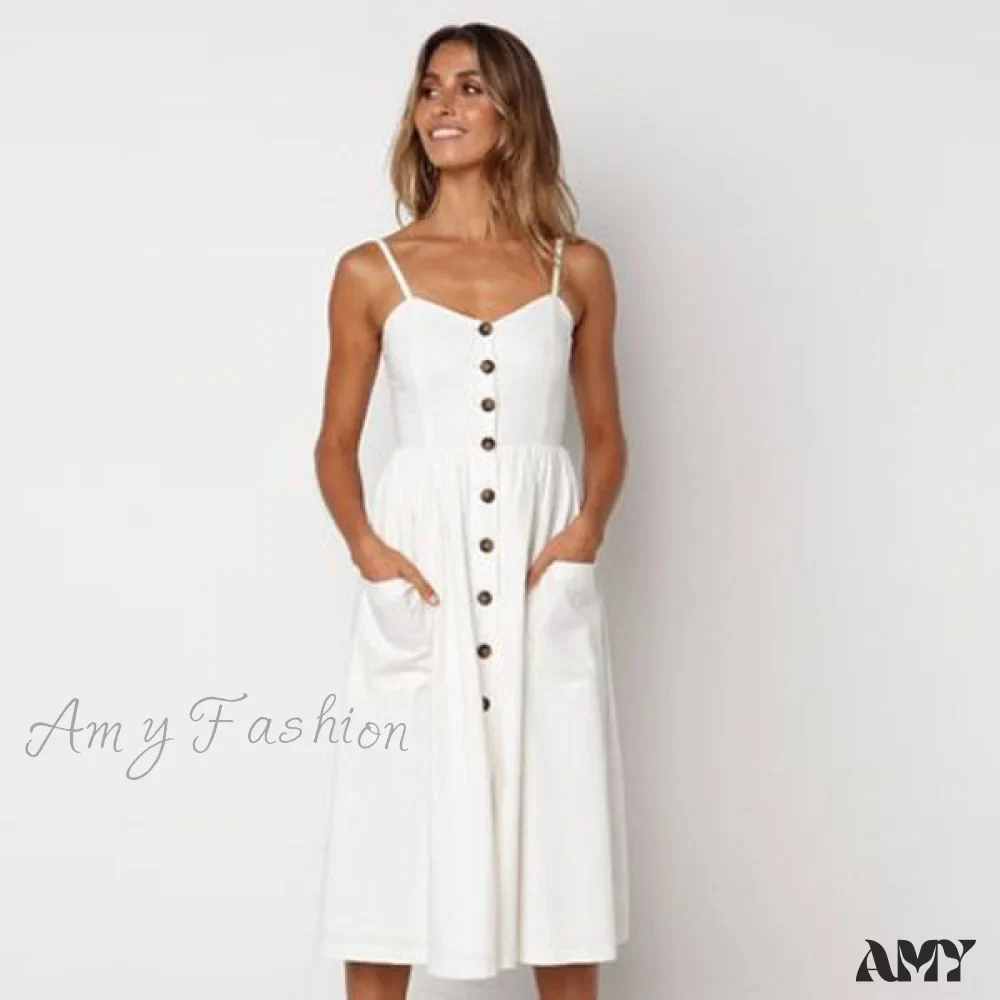 Amy Fashion - Backless Sleeveless Striped Dot Print Solid Dress - Image 4