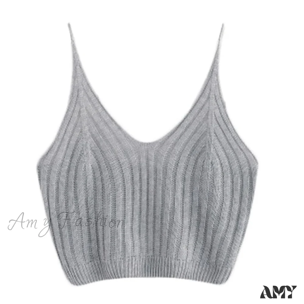 Amy Fashion - Sexy Strappy Sleeveless Racerback Crop Top - Image 5