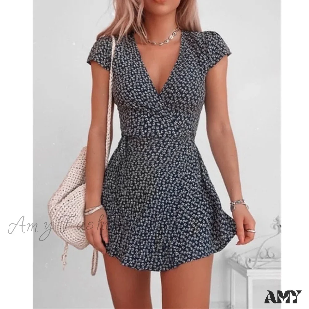 Amy Fashion - Sexy V-neck Ladies High Waist Fashion Dresses - Image 4