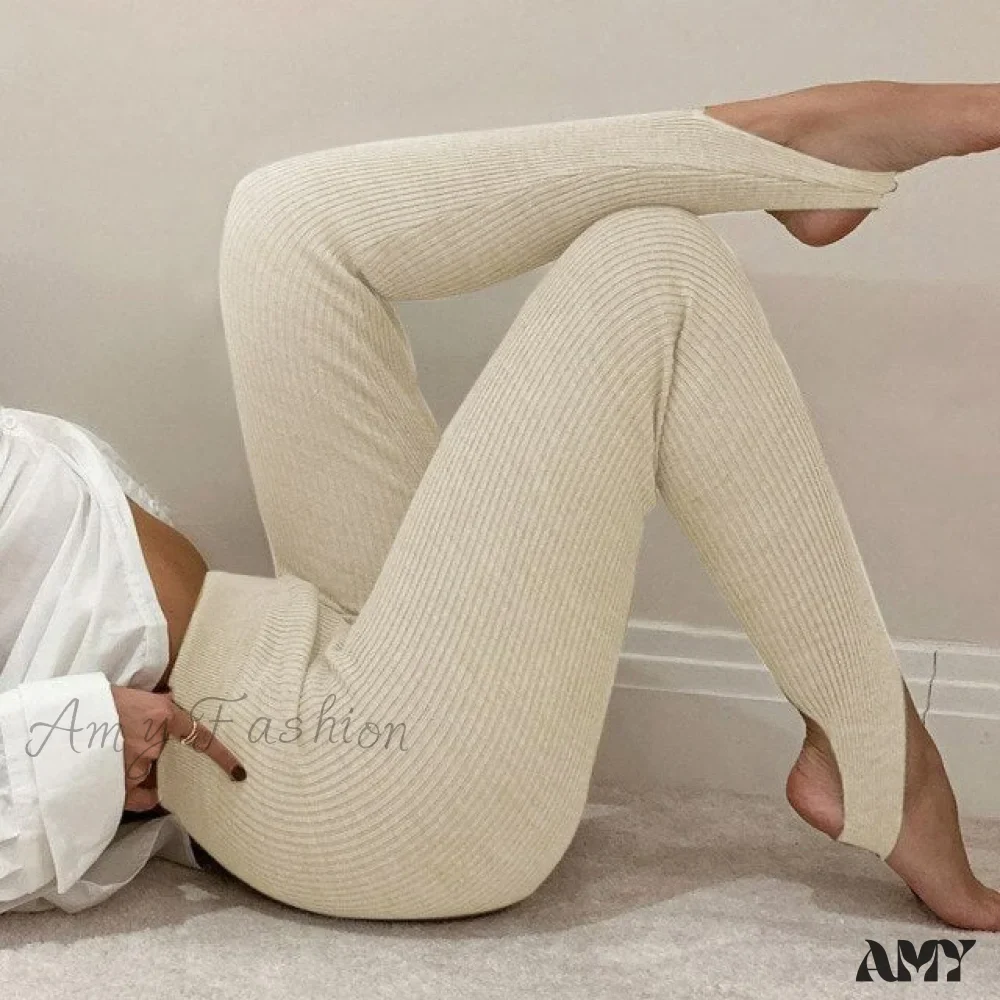 Amy Fashion - Sexy Bodycon Knitted High Waist Pants - Image 4