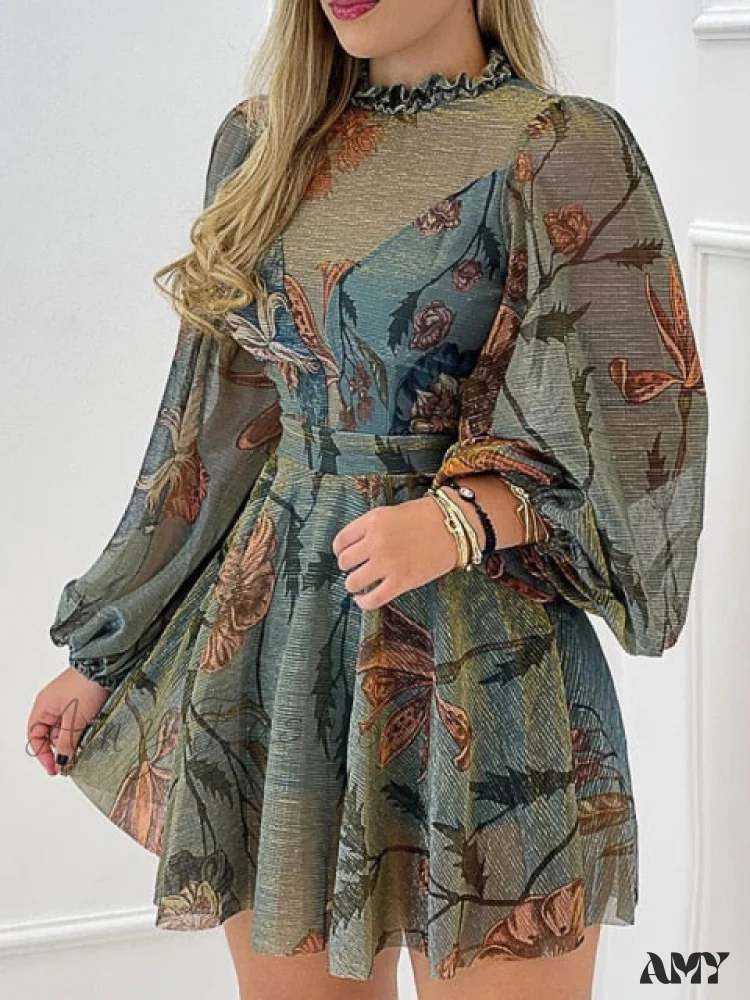 Amy Fashion - Shirred Ruffles Midi Vestidos Elegant Party Dress - Image 7