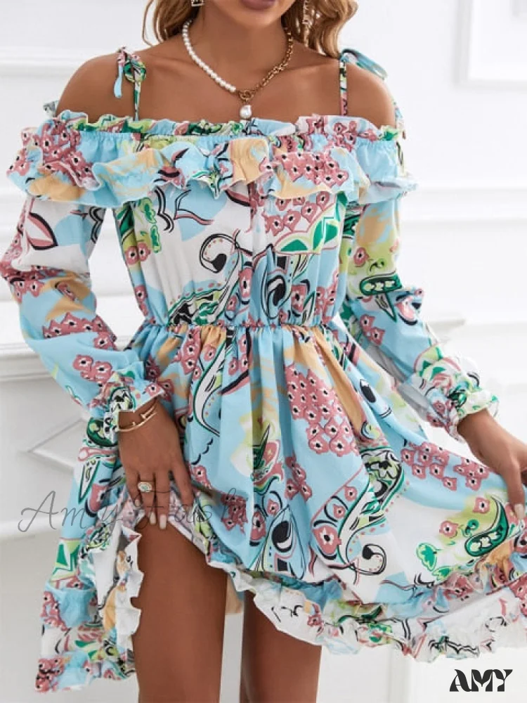 Amy Fashion - Shirred Ruffles Midi Vestidos Elegant Party Dress - Image 9