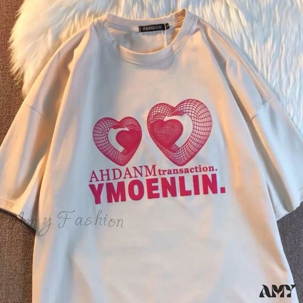 Amy Fashion - Short Sleeve O Neck Print T-Shirt - Image 21
