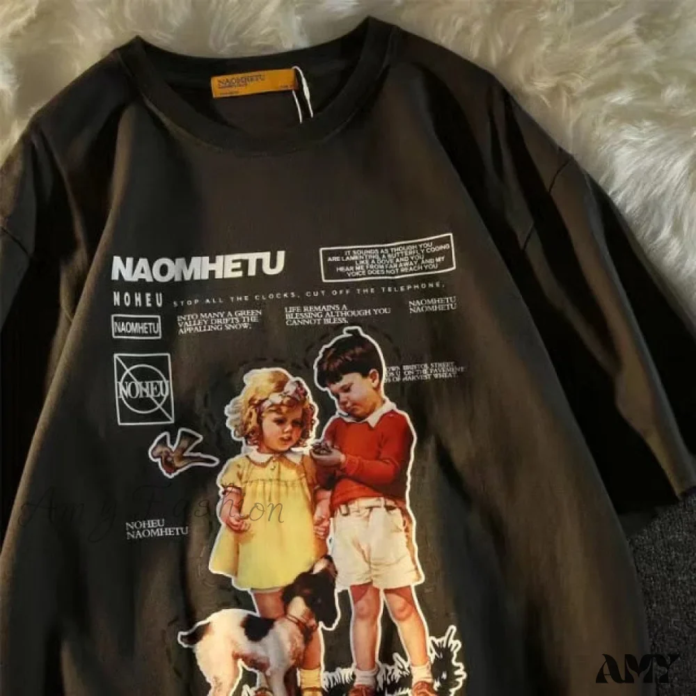 Amy Fashion - Short Sleeve O Neck Print T-Shirt - Image 30