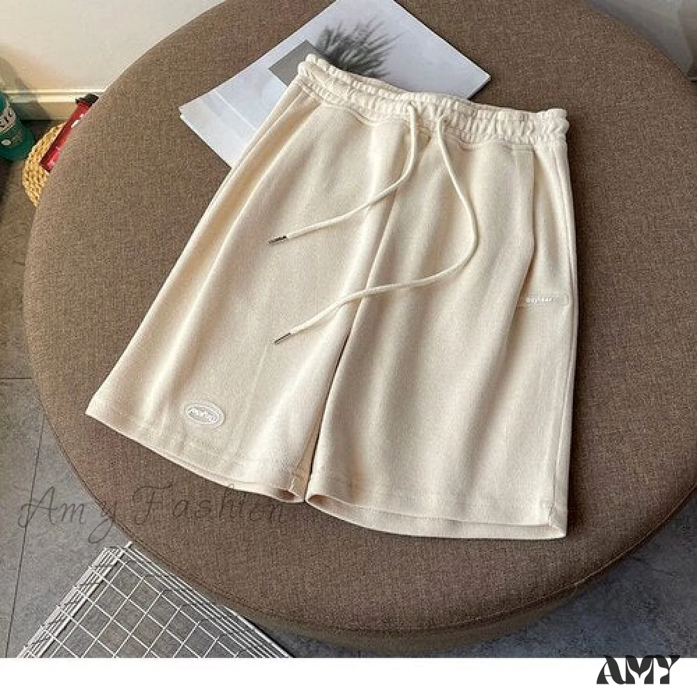 Amy Fashion - Elastic Waist Cotton Casual Biker Shorts - Image 2