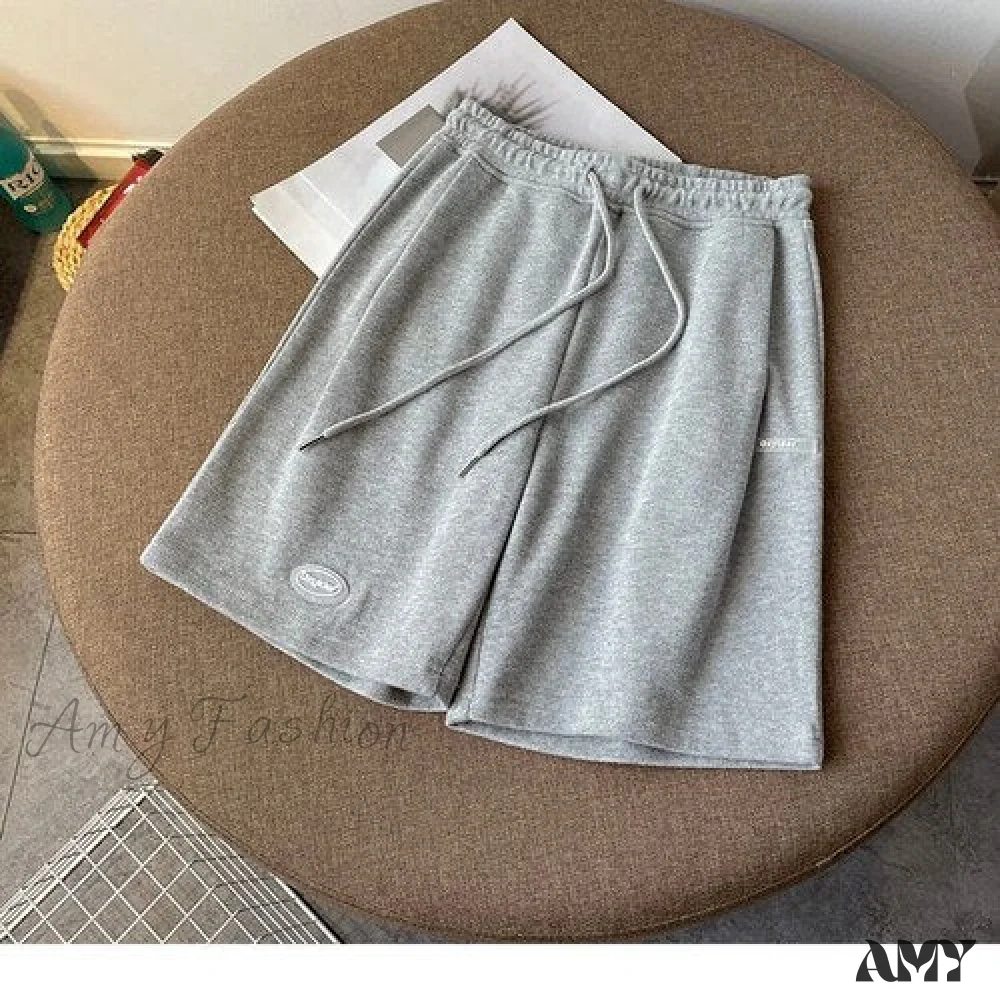 Amy Fashion - Elastic Waist Cotton Casual Biker Shorts - Image 4