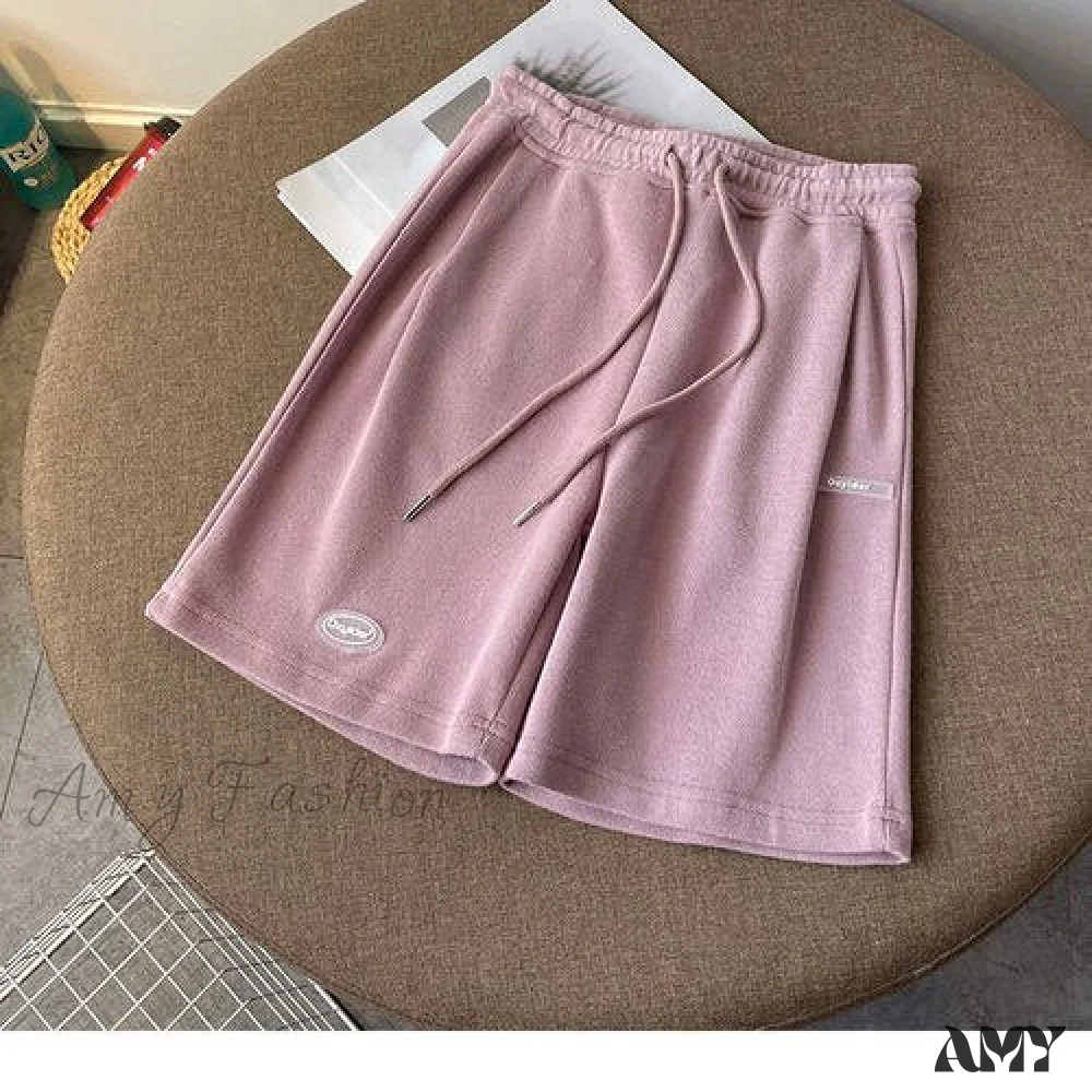 Amy Fashion - Elastic Waist Cotton Casual Biker Shorts - Image 5