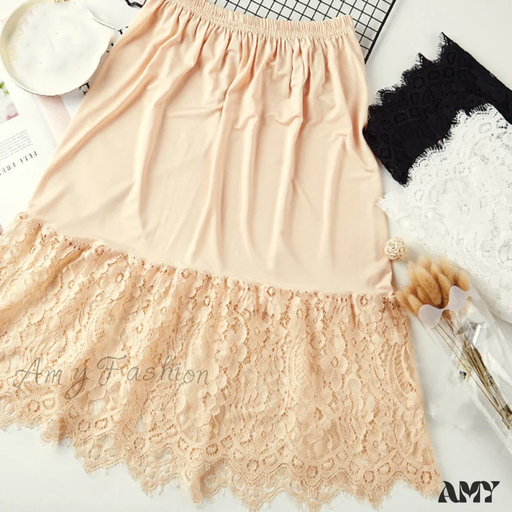 Amy Fashion - Extender Knee Lace Slip Hollow Skirts - Image 9
