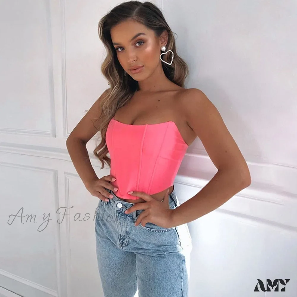 Amy Fashion - Sleeveless Off Shoulder Velvet Sexy Corset - Image 6
