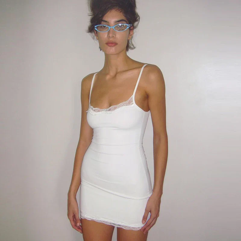 Slim Lace Sleeveless Sleepwear Mini Dress