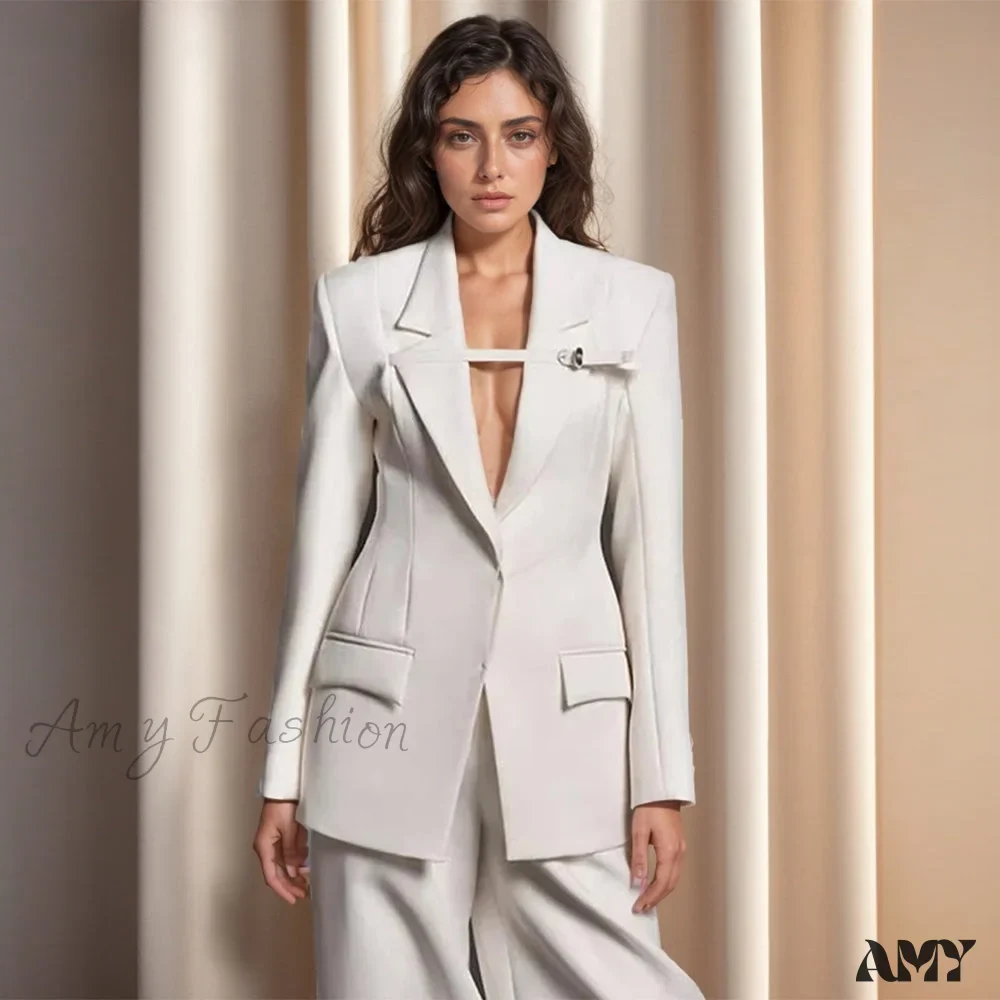 Slimming Hollow Out Casual Lapel Long Sleeve Notched Collar Patchwork Belt Fashion Style Coats Blazer
