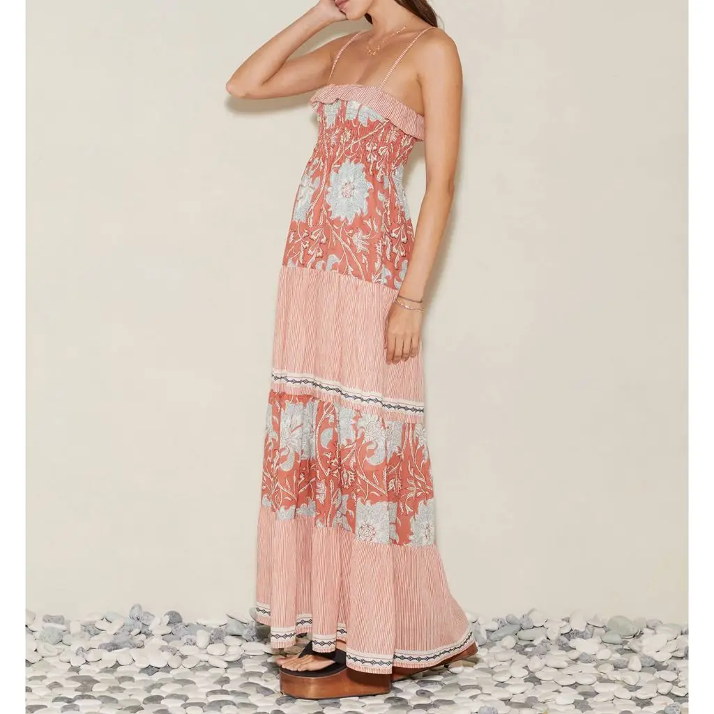 Smocked Floral Spaghetti Slip Vacation Dress - Image 2