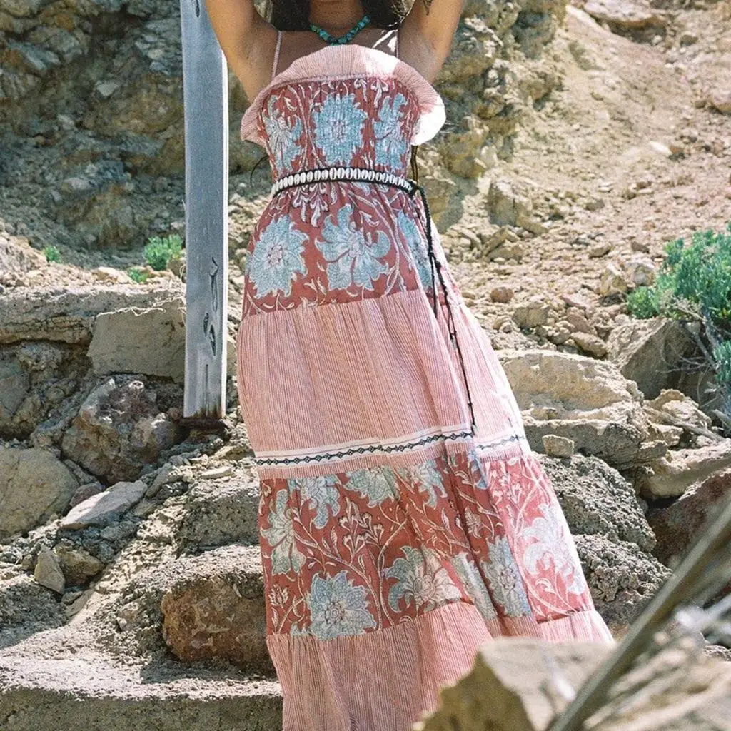 Smocked Floral Spaghetti Slip Vacation Dress - Image 4
