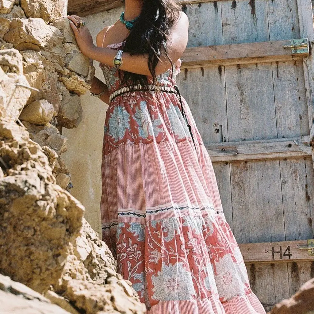 Smocked Floral Spaghetti Slip Vacation Dress - Image 5