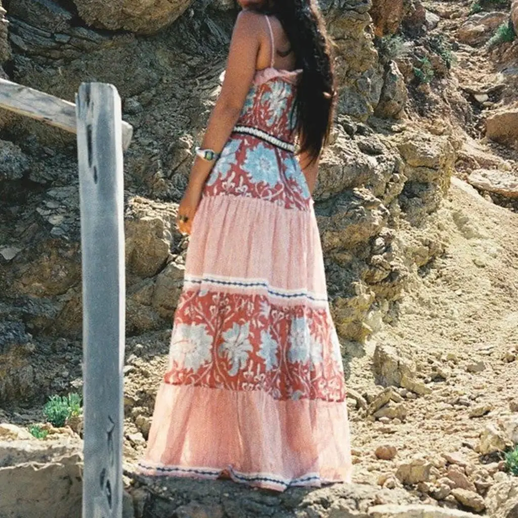 Smocked Floral Spaghetti Slip Vacation Dress - Image 6