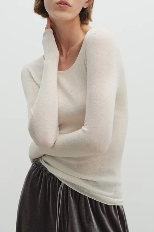 Soft Wool Seamless Multi-Neck Slim Knit Base Layer - Image 2