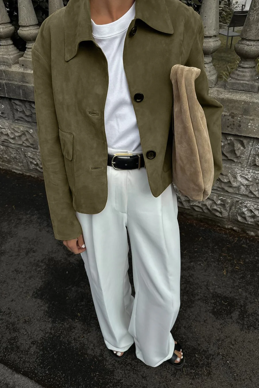 Solid Buttoned Long-Sleeve Casual Jacket - Image 4