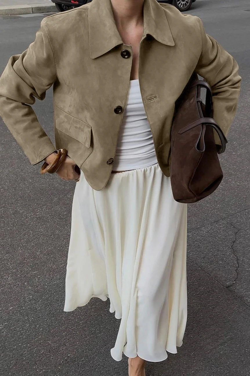 Solid Buttoned Long-Sleeve Casual Jacket - Image 9