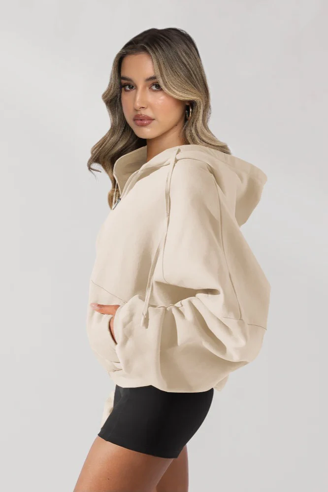 Solid Casual Long-Sleeve Zip Hoodie - Image 11