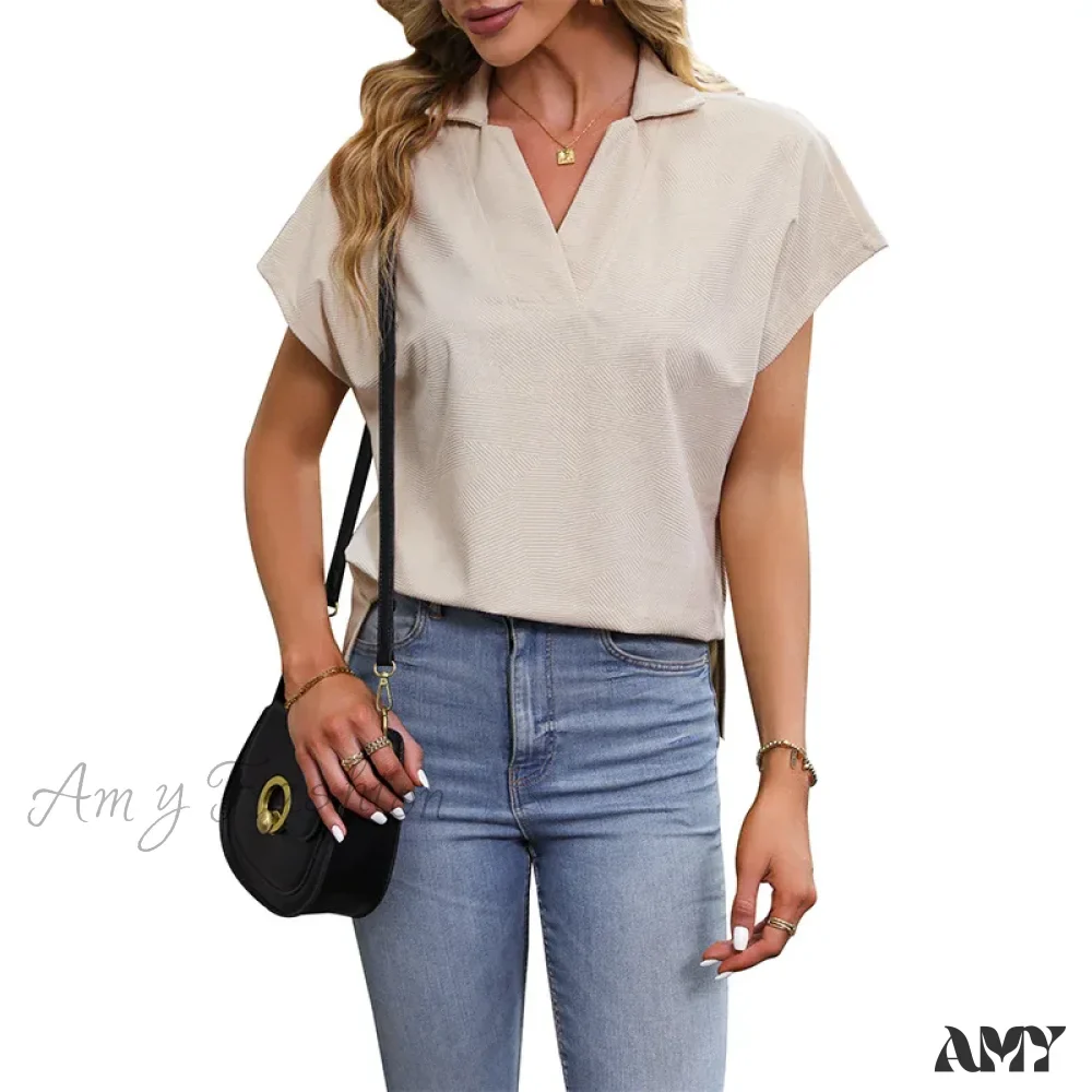 Solid Casual Loose Vintage Oversized Elegant Female Summer Tops Blouses - Image 5