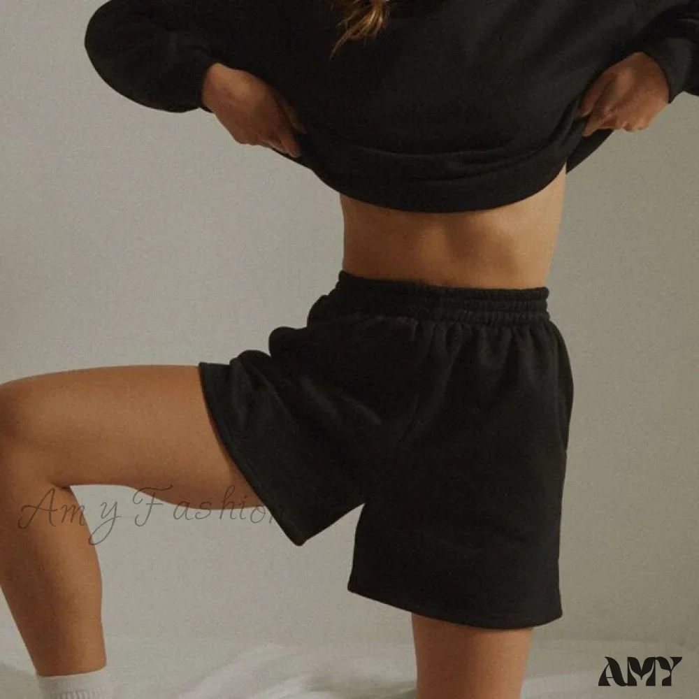Amy Fashion - Solid Casual Sport Shorts - Image 3