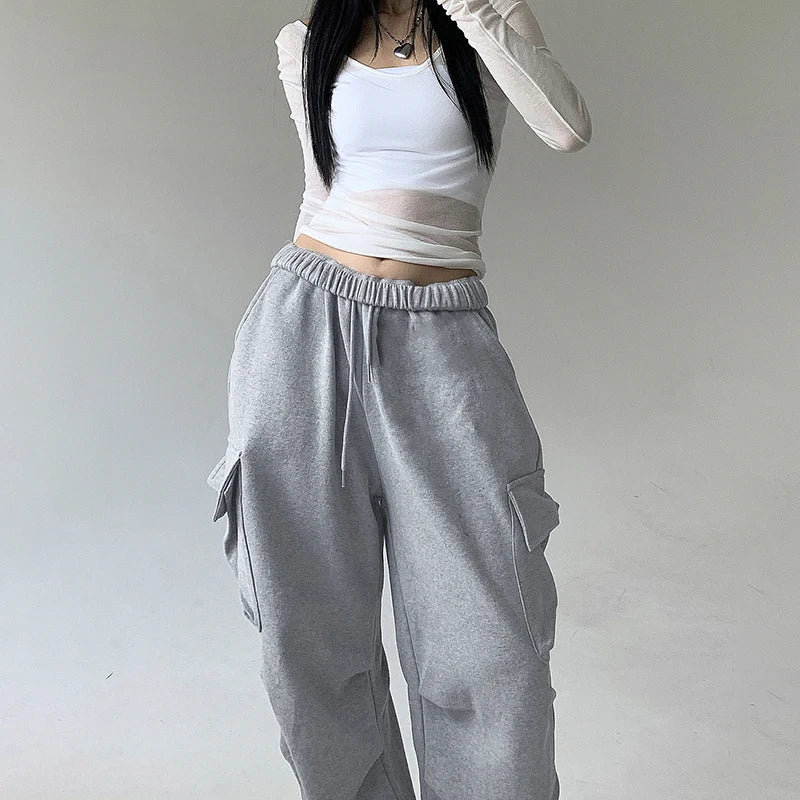 Solid Drawstring Cargo Pant - Image 4