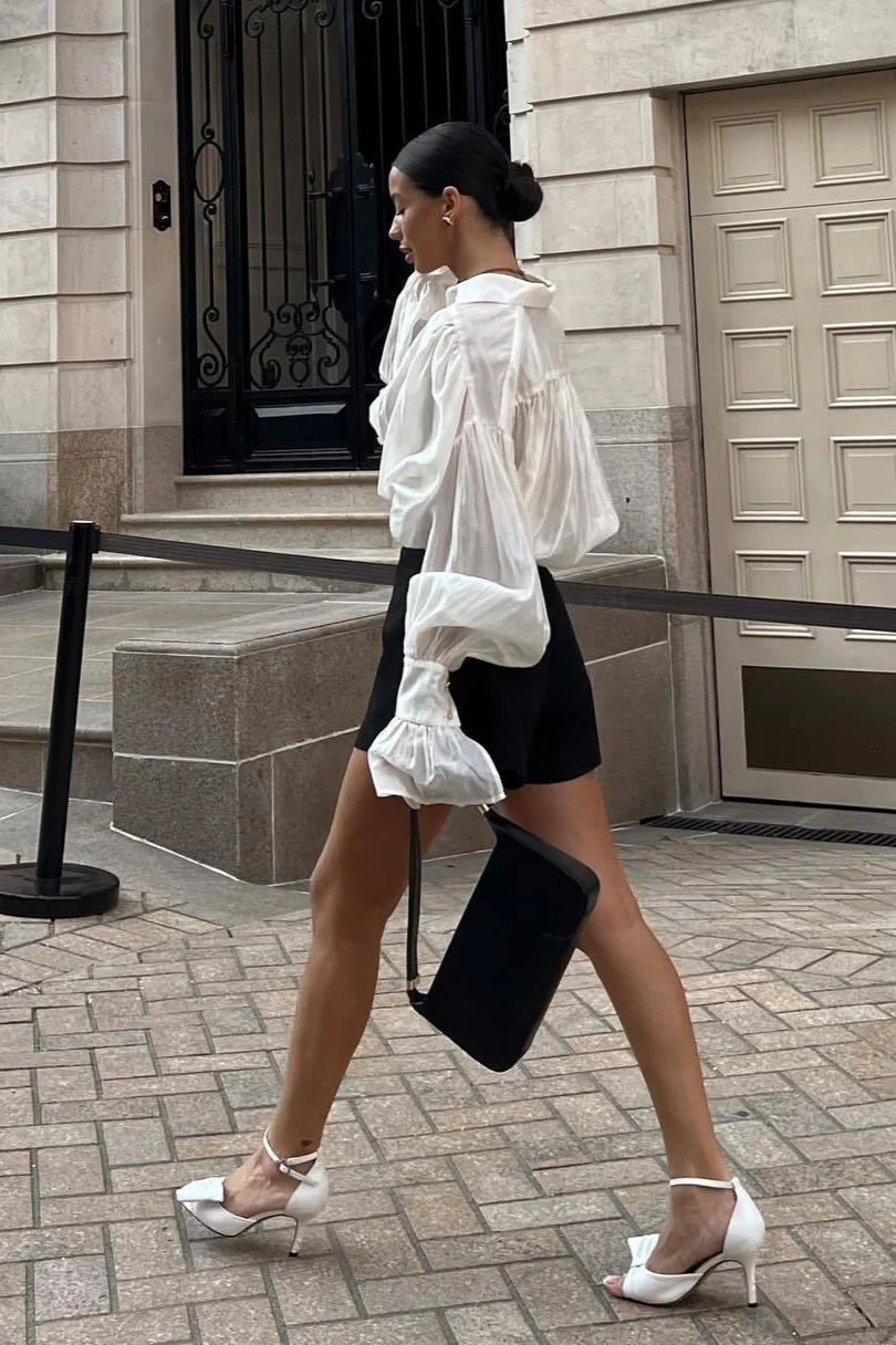 Solid Sheer Lightweight Chic Blouse - Image 5