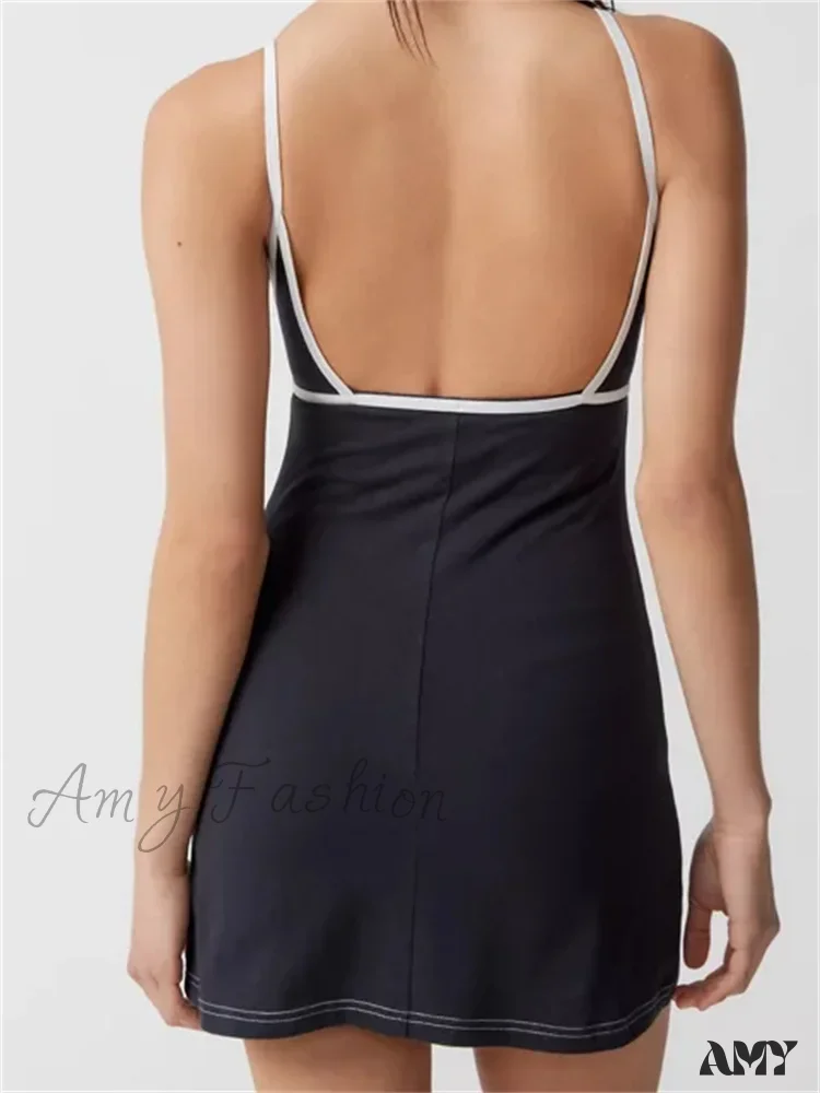 Amy Fashion - Spaghetti Strap Sleeveless Summer Cutout Backless Party  Mini Dress - Image 2