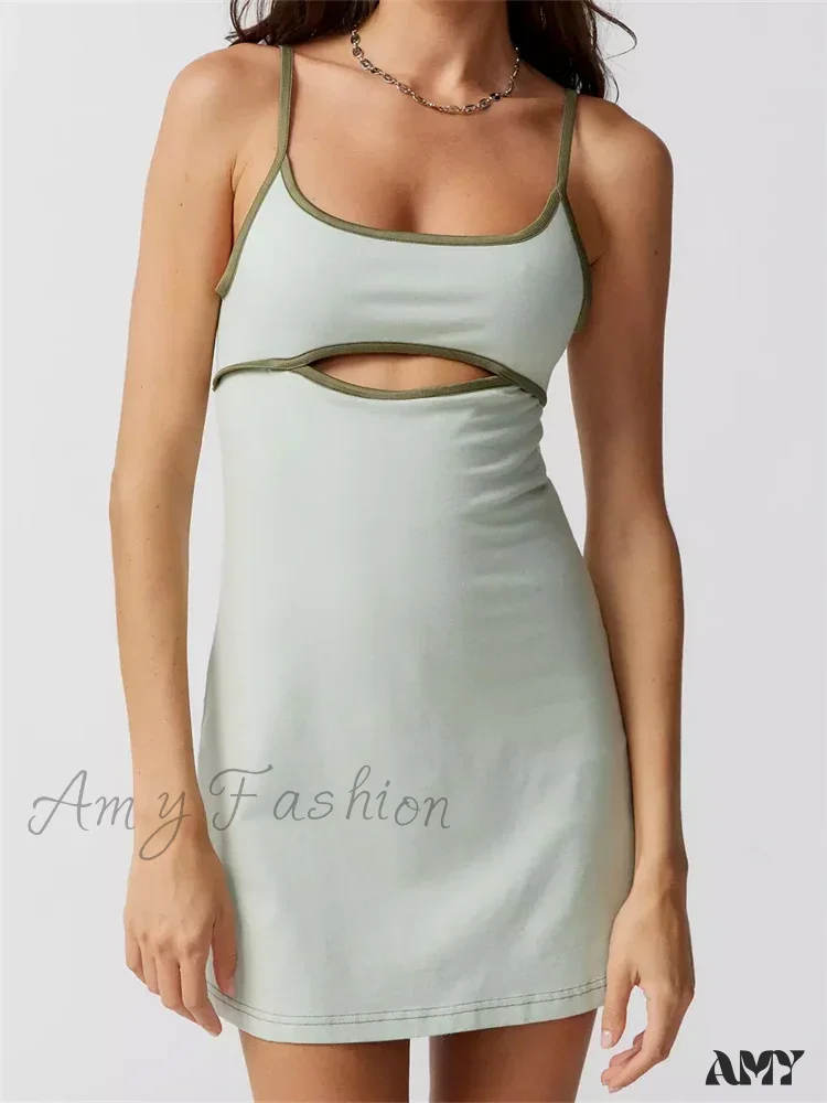 Amy Fashion - Spaghetti Strap Sleeveless Summer Cutout Backless Party  Mini Dress - Image 3