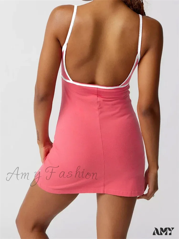 Amy Fashion - Spaghetti Strap Sleeveless Summer Cutout Backless Party  Mini Dress - Image 5