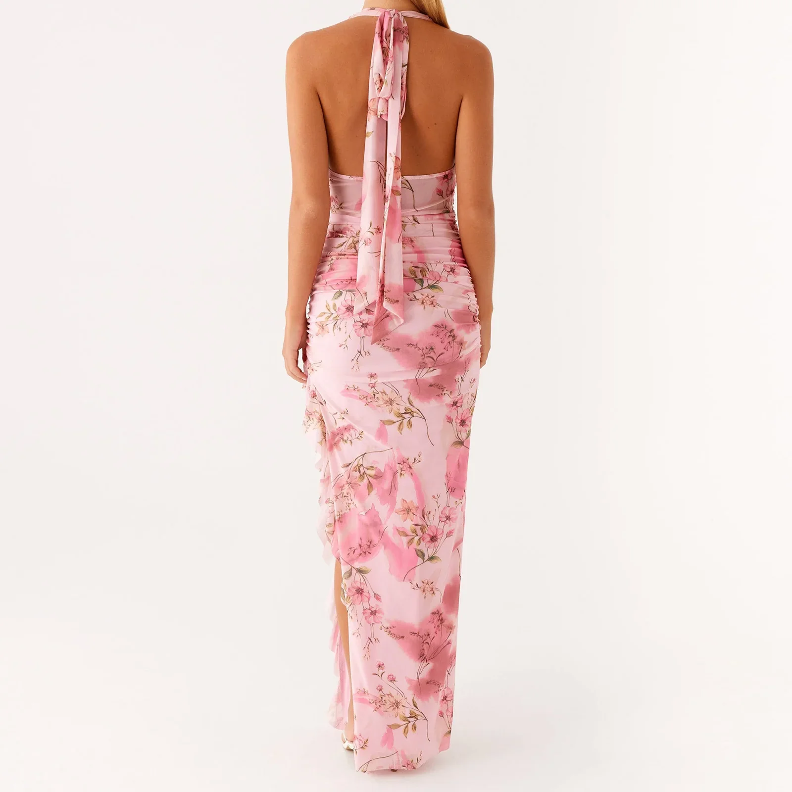 Spaghetti Strap Slim Maxi Floral Dress - Image 5