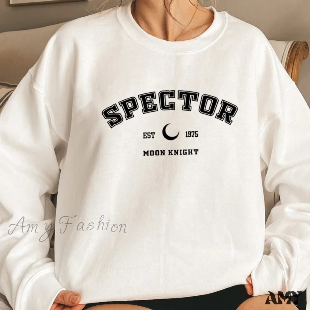 Amy Fashion - Moon Knight Print Sweatshirt Graphic Pullover - Image 2