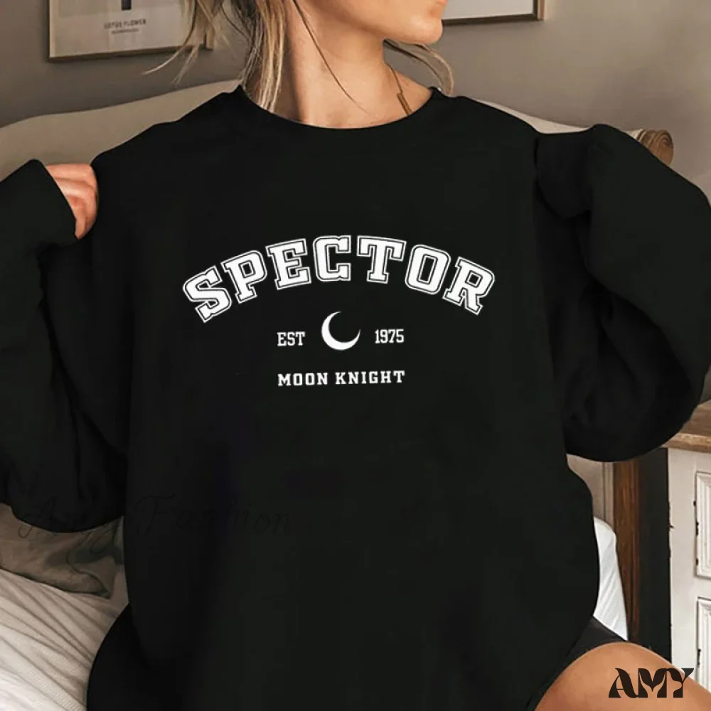 Amy Fashion - Moon Knight Print Sweatshirt Graphic Pullover - Image 3