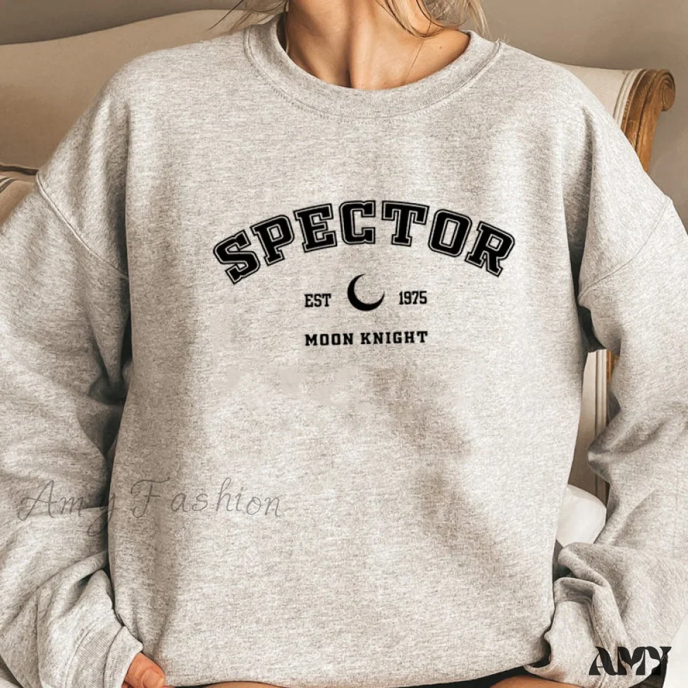 Amy Fashion - Moon Knight Print Sweatshirt Graphic Pullover - Image 8