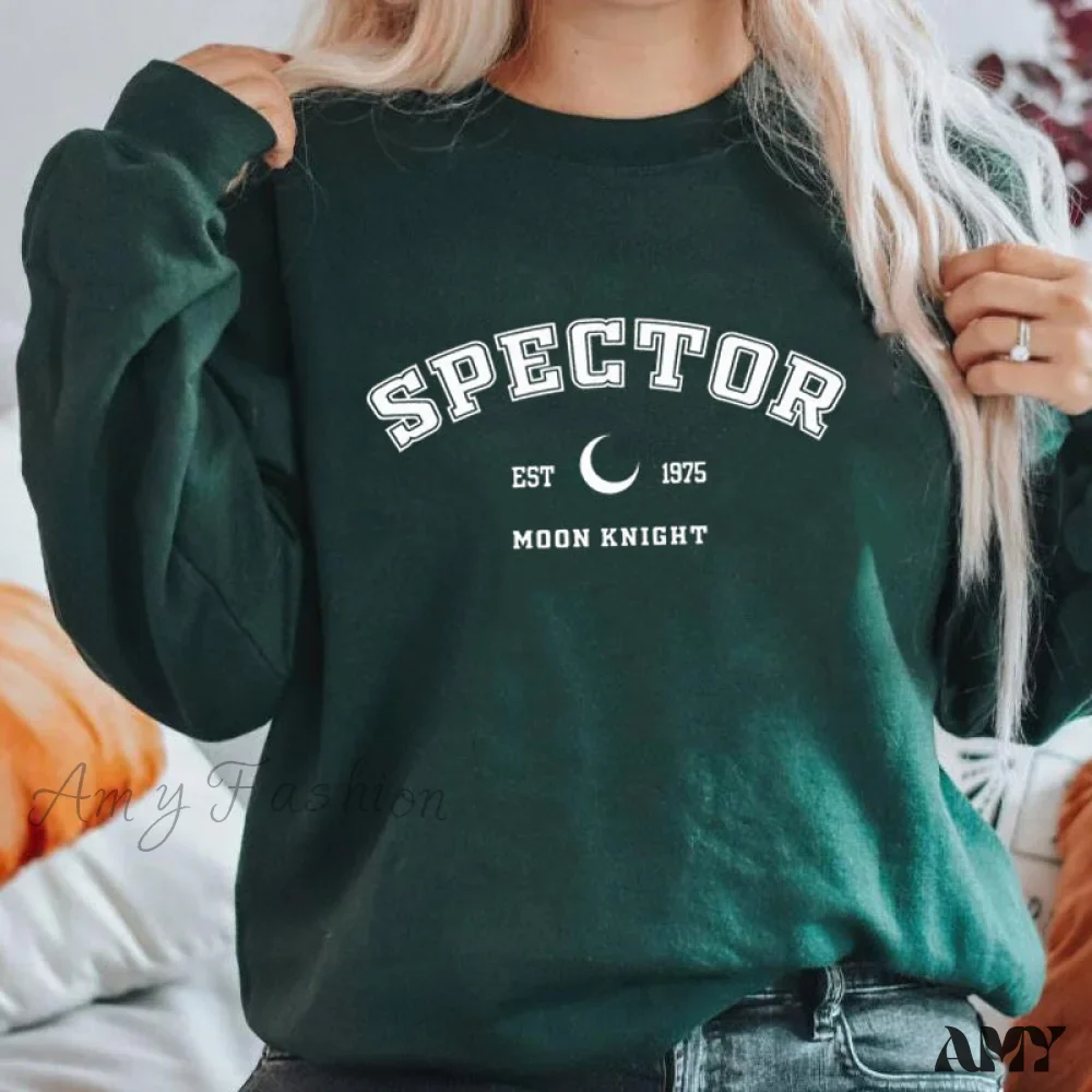 Amy Fashion - Moon Knight Print Sweatshirt Graphic Pullover - Image 9