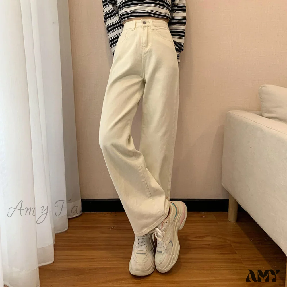 Amy Fashion - Straight Leg High Waist Stretch Denim Trousers - Image 7