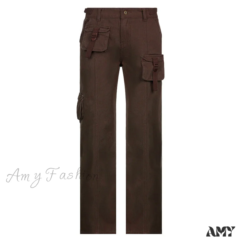 Amy Fashion - Woman High Waist Baggy Straight Leg Jeans - Image 11