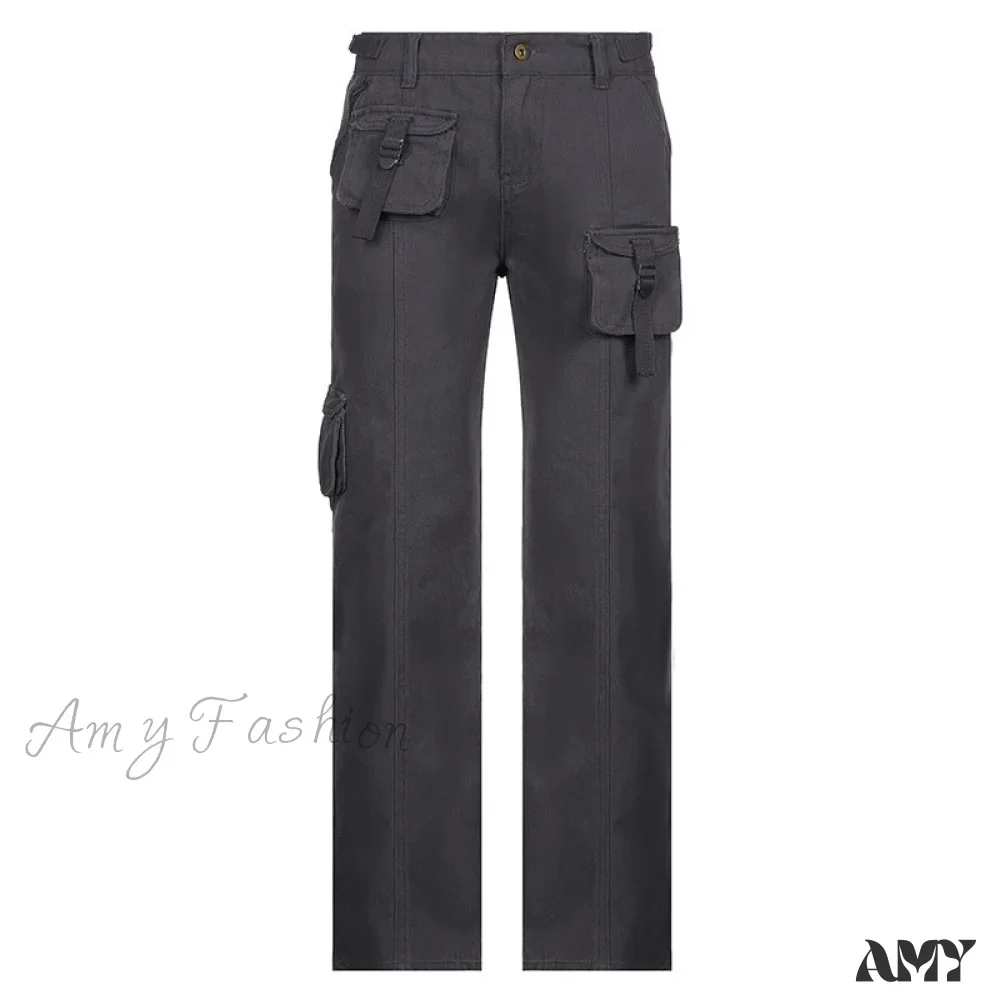 Amy Fashion - Woman High Waist Baggy Straight Leg Jeans - Image 12