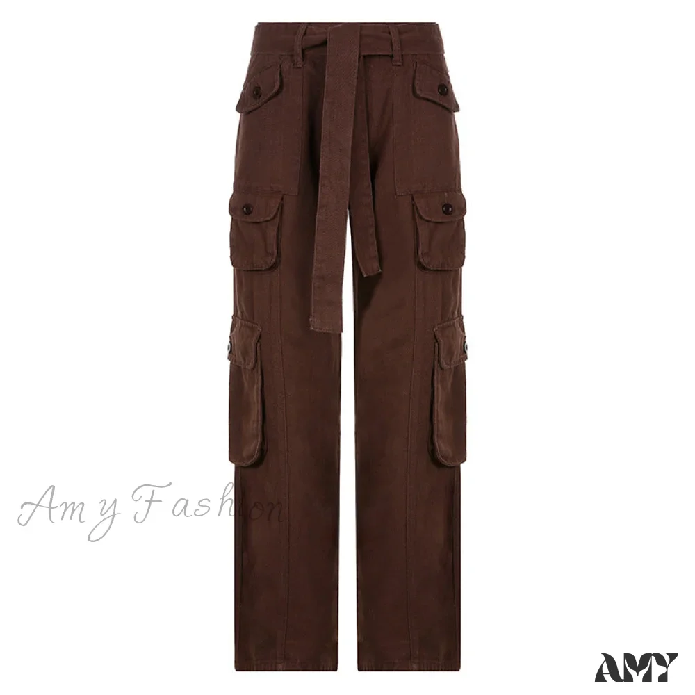 Amy Fashion - Woman High Waist Baggy Straight Leg Jeans - Image 8