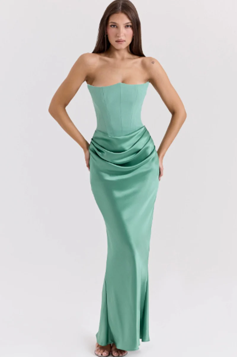 Strapless Backless Ruched Party Dress - Image 6