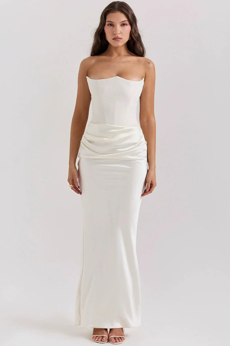 Strapless Backless Ruched Party Dress - Image 8