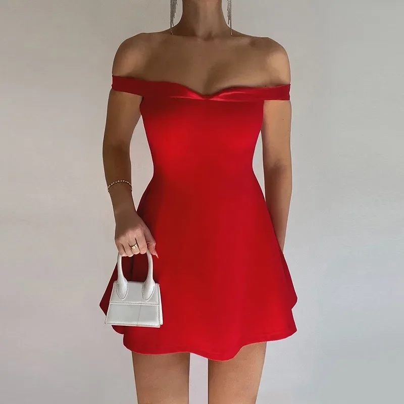 Strapless Red Backless A Line Mini Dress - Image 2