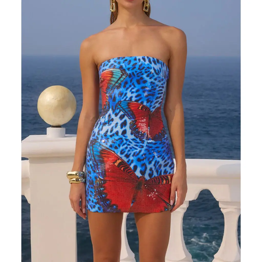 Strapless Sequined Starfish Vacation Dress - Image 7