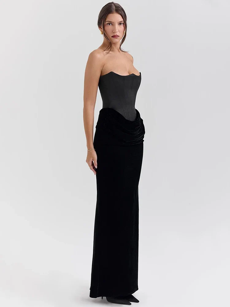 Strapless Sleeveless Club Long Bodycon Dress - Image 2