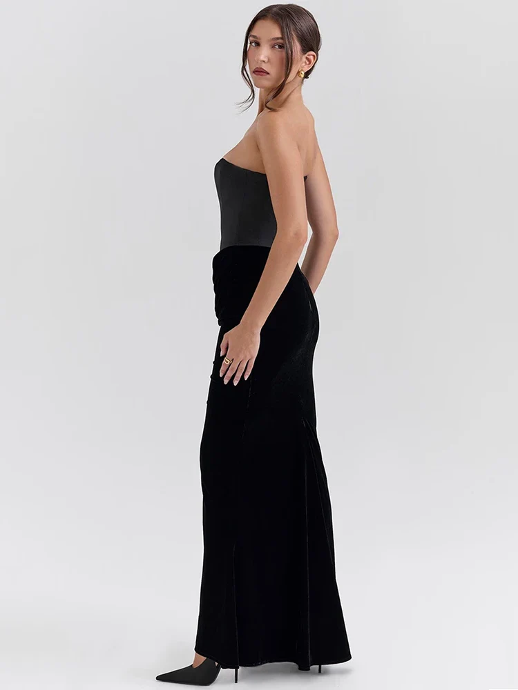 Strapless Sleeveless Club Long Bodycon Dress - Image 3