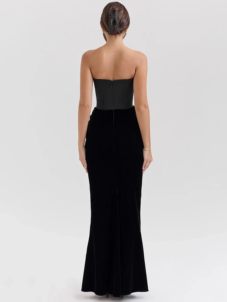 Strapless Sleeveless Club Long Bodycon Dress - Image 4