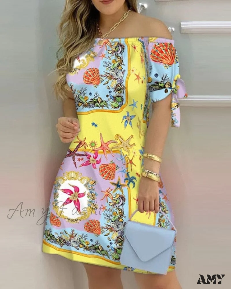 Amy Fashion - Striped Plaid Floral Print A Line Party Short Dresses - Image 10