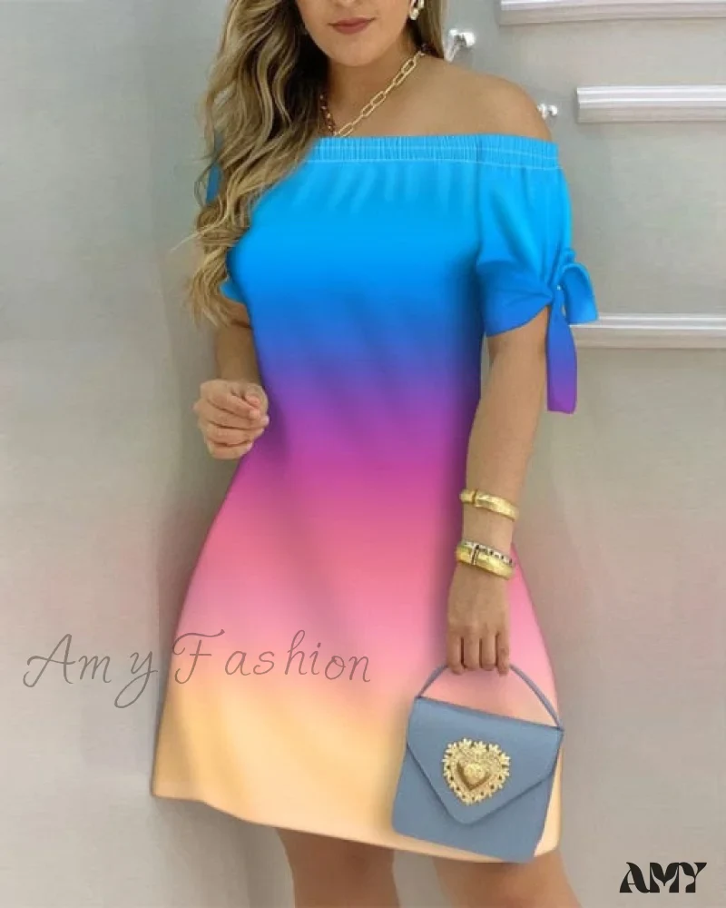 Amy Fashion - Striped Plaid Floral Print A Line Party Short Dresses - Image 12