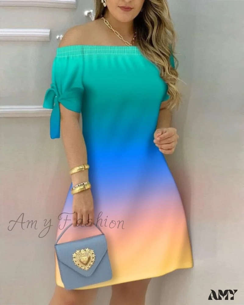 Amy Fashion - Striped Plaid Floral Print A Line Party Short Dresses - Image 9