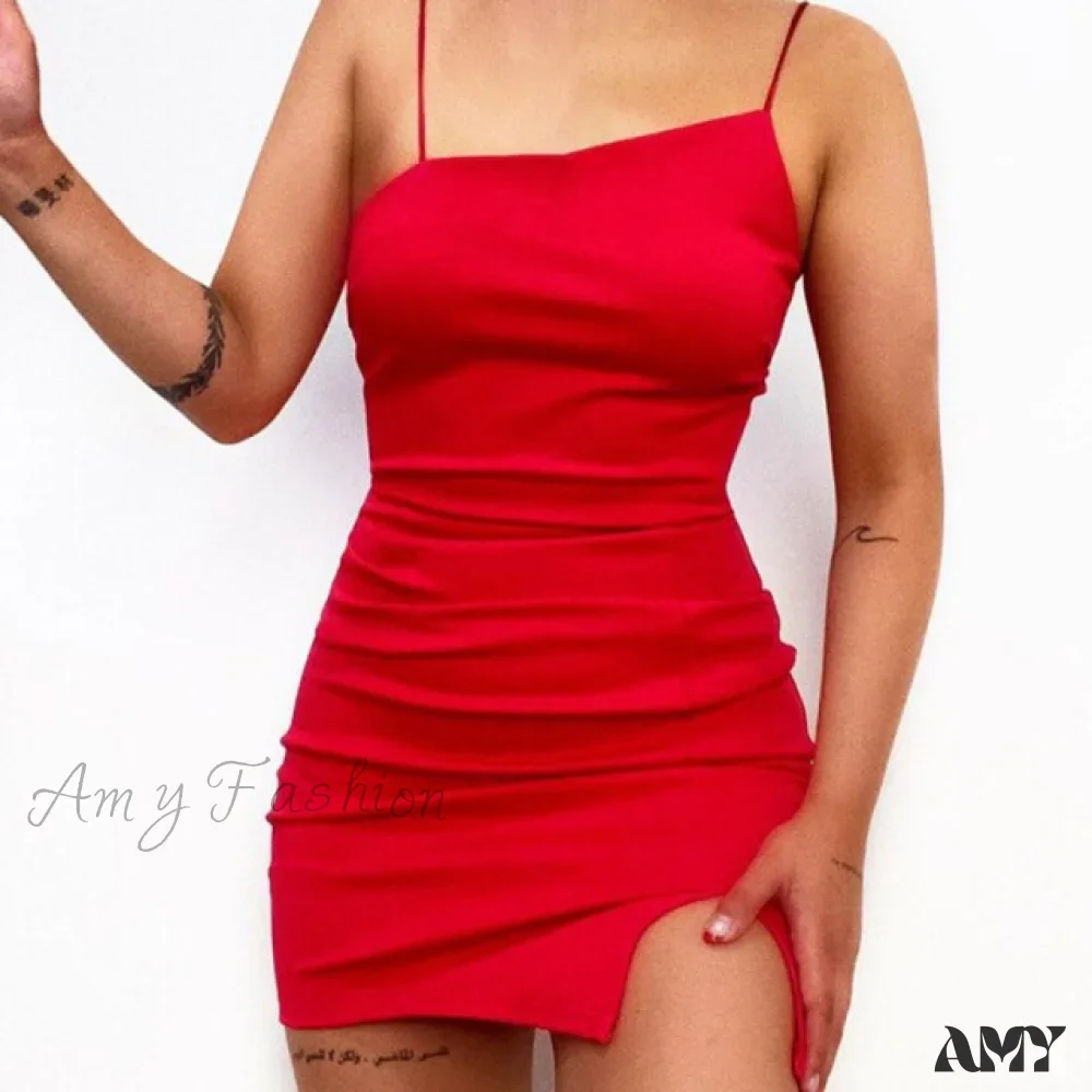 Amy Fashion - Backless Party Club Ladies Straps Mini Dress - Image 4